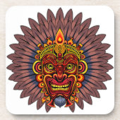 Tribal Warrior King Ritual Mask Getränkeuntersetzer (Vorderseite)