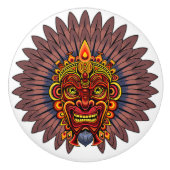 Tribal Warrior King Ritual Mask Keramikknauf (Vorderseite)