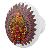 Tribal Warrior King Ritual Mask Keramikknauf (Rechts)