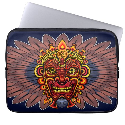 Tribal Warrior King Ritual Mask Laptopschutzhülle (Vorderseite)