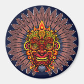 Tribal Warrior King Ritual Mask Magnet (Vorne)