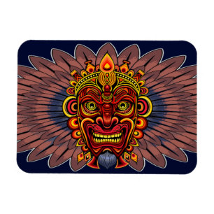 Tribal Warrior King Ritual Mask Magnet