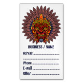 Tribal Warrior King Ritual Mask Magnetische Visitenkarte (Vorderseite Vertikal)