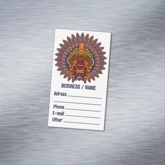 Tribal Warrior King Ritual Mask Magnetische Visitenkarte (Beispiel)