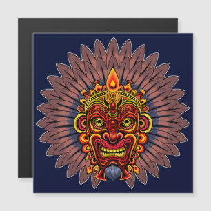 Tribal Warrior King Ritual Mask Magnetkarte