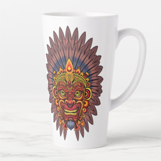 Tribal Warrior King Ritual Mask Milchtasse (Rechts)