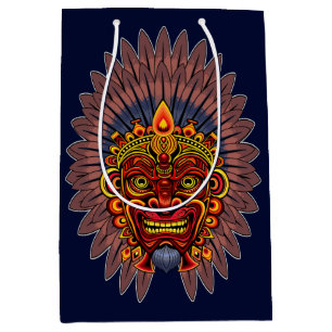 Tribal Warrior King Ritual Mask Mittlere Geschenktüte