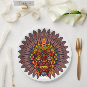 Tribal Warrior King Ritual Mask Pappteller