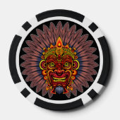 Tribal Warrior King Ritual Mask Pokerchips (Rückseite)