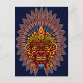 Tribal Warrior King Ritual Mask Postkarte (Vorderseite)