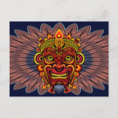 Tribal Warrior King Ritual Mask Postkarte (Vorderseite)