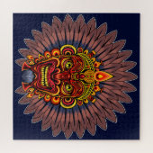 Tribal Warrior King Ritual Mask Puzzle (Horizontal)