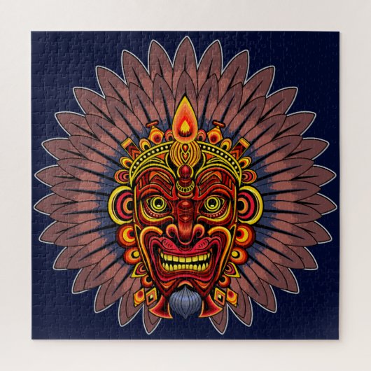Tribal Warrior King Ritual Mask Puzzle (Vertikal)