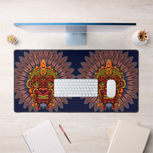 Tribal Warrior King Ritual Mask Schreibtischunterlage (Büro 1)