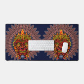 Tribal Warrior King Ritual Mask Schreibtischunterlage (Tastatur & Maus)