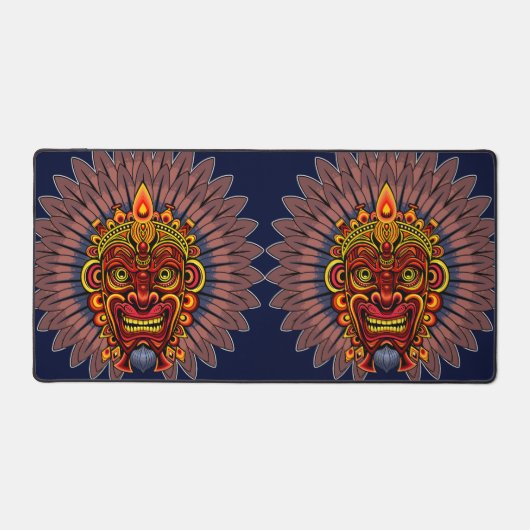 Tribal Warrior King Ritual Mask Schreibtischunterlage (Vorderseite)