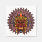 Tribal Warrior King Ritual Mask Serviette (Vorderseite)