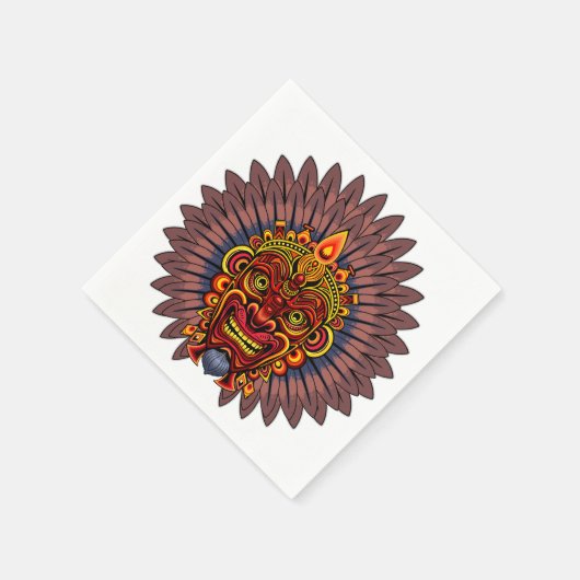 Tribal Warrior King Ritual Mask Serviette (Ecke)