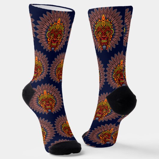 Tribal Warrior King Ritual Mask Socken (Gewinkelt)
