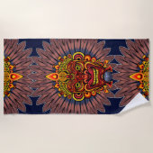 Tribal Warrior King Ritual Mask Strandtuch (Vorderseite)