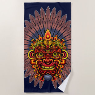 Tribal Warrior King Ritual Mask Strandtuch