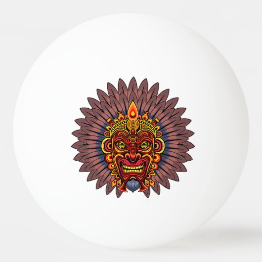 Tribal Warrior King Ritual Mask Tischtennisball (Vorderseite)