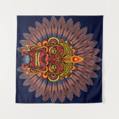 Tribal Warrior King Ritual Mask Wandteppich (Vorderseite (Horizontal))