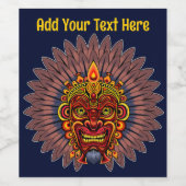 Tribal Warrior King Ritual Mask Weinetikett (Einzelnes Label)