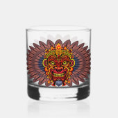 Tribal Warrior King Ritual Mask Whiskyglas (Rückseite)