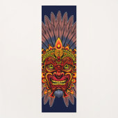 Tribal Warrior King Ritual Mask Yogamatte (Vorderseite)