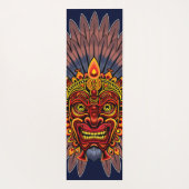 Tribal Warrior King Ritual Mask Yogamatte (Rückseite)