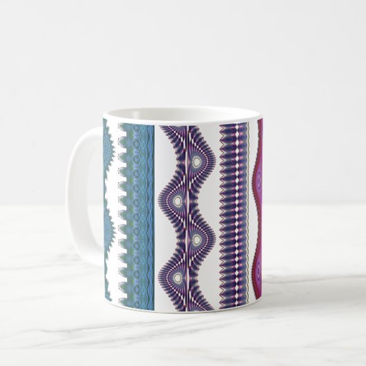 Tribal Wave Pattern Coffee Mug Kaffeetasse (Vorderseite Links)