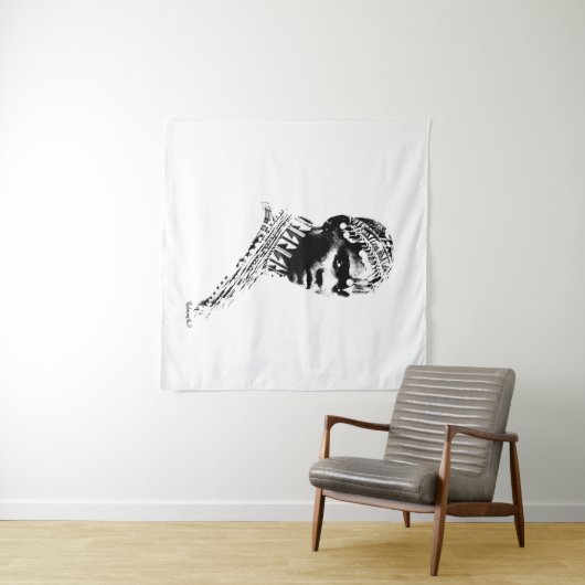 Tribal Wedding Bride Wandteppich (Beispiel (Horizontal))