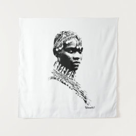 Tribal Wedding Bride Wandteppich