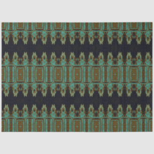 Tribal Western Aquamarin Brown Art Muster Bull Sku Seidenpapier