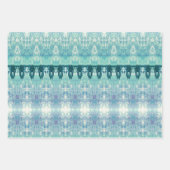Tribal-Western Aquamarin-Grün-Muster-Bullenschädel Geschenkpapier Set (Vorderseite 3)