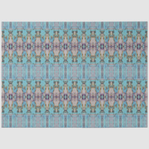 Tribal Western Blaues Aquamarines Kunstmuster Bull Seidenpapier