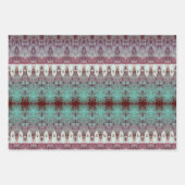 Tribal Western Muster Aquamarin Bull Cow Skull Cou Geschenkpapier Set (Vorderseite 3)