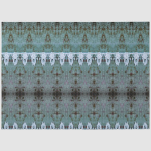 Tribal Western Muster Aquamarin White Bull Kuh Sku Seidenpapier