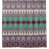 Tribal Western Muster Aquamarine Kuh Bulle Skull L Duschvorhang (Vorderseite)