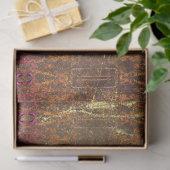 Tribal Western Rust Brown Lila Textur Muster Seidenpapier (Geschenk)