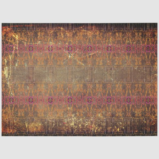 Tribal Western Rust Brown Lila Textur Muster Seidenpapier (Vorderseite)