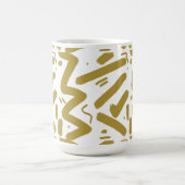 Tribal White und Gold Kaffeetasse (Mittel)
