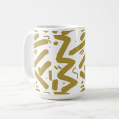 Tribal White und Gold Kaffeetasse (Vorderseite Links)