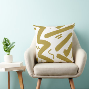 Tribal White und Gold Kissen