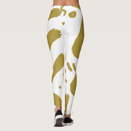 Tribal White und Gold Leggings (Rückseite)