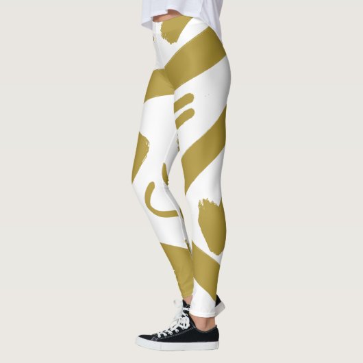 Tribal White und Gold Leggings (Links)