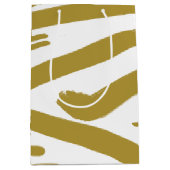Tribal White und Gold Mittlere Geschenktüte (Vorderseite)