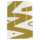 Tribal White und Gold Mittlere Geschenktüte (Rückseite)