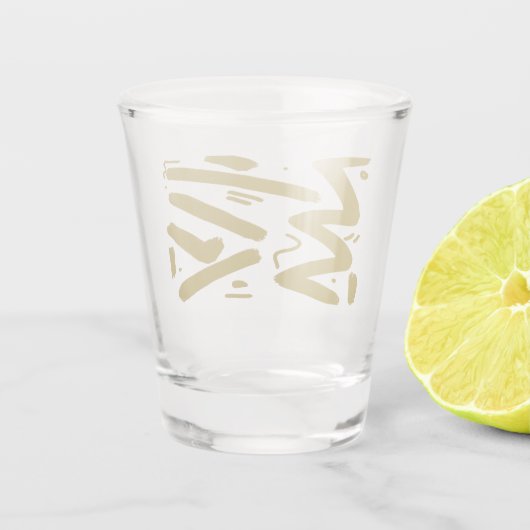 Tribal White und Gold Schnapsglas (Rückseite)